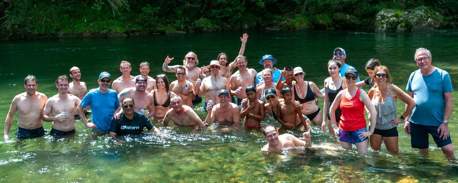 AV Alliance members in a river during the Panama jungle trip