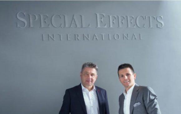 Zsolt Kassai, CEO of Special Effects (right) with Zoltan Szmodits (left), former owner of Mobil Audio, now the Touring and Live Entertainment division of Special Effects