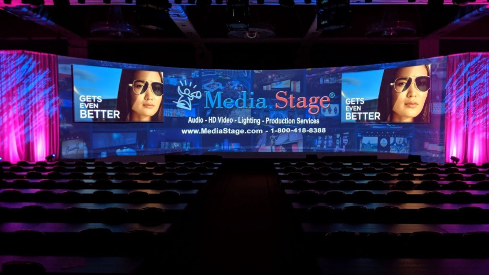 Media Stage curved screen setup